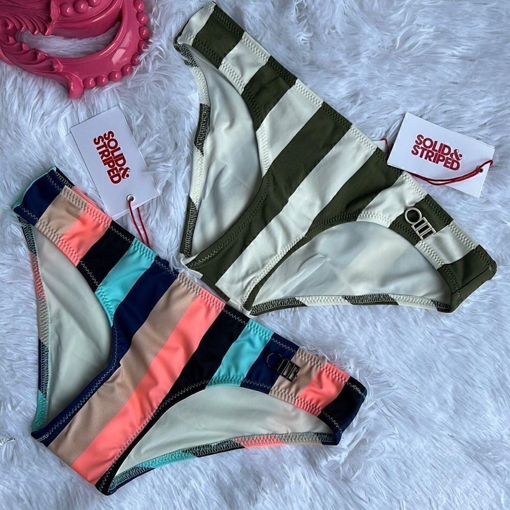 Solid & Striped Elle Bikini Bottoms with wide stripes